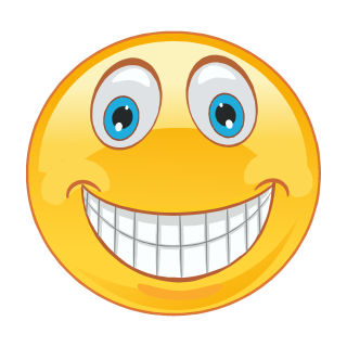 Smile Aufkleber – Lachend mit blauen Augen in verschiedenen Größen (20 x 20 cm)