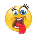 Smile Aufkleber – herausgestreckte Zunge,...