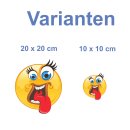 Smile Aufkleber – herausgestreckte Zunge, wetterfest & langlebig