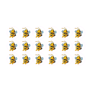 Setangebote Aufkleber – runde lachende Biene Sticker, wetterfest, 3,3 cm