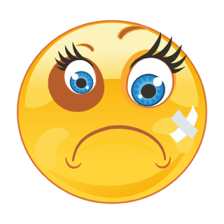 Veilchen im Gesicht mit Pflaster – Witziger Aufkleber in zwei Größen (20 x 20 cm)