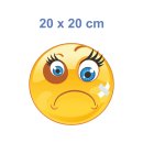 Veilchen im Gesicht mit Pflaster – Witziger Aufkleber in zwei Größen (20 x 20 cm)