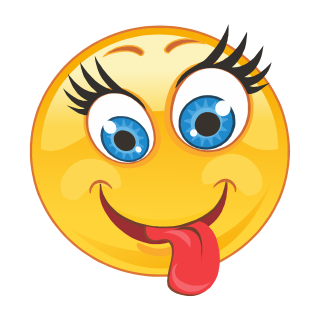 Freche Smile Aufkleber – Mit herausgestreckter Zunge