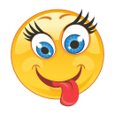 Freche Smile Aufkleber – Mit herausgestreckter...