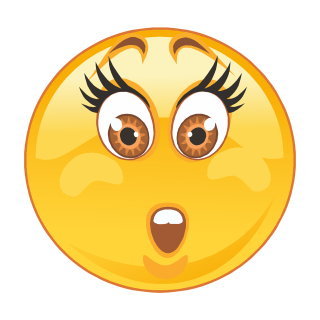 Erschrocken mit Aufgerissenen Augen – Wetterfester Smile Aufkleber