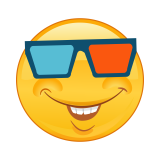 Grinsen mit 3D-Brille Aufkleber – Witziger Sticker für Innen und Außen