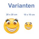 Smile Aufkleber – Lachend mit Grübchen, wetterfest & langlebig