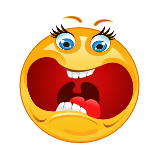 Schreien mit aufgerissenem Mund – Wetterfester Smile Aufkleber