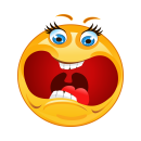 Schreien mit aufgerissenem Mund – Wetterfester Smile Aufkleber