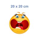 Schreien mit aufgerissenem Mund – Wetterfester Smile Aufkleber (20 x 20 cm)