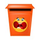 Schreien mit aufgerissenem Mund – Wetterfester Smile Aufkleber (20 x 20 cm)