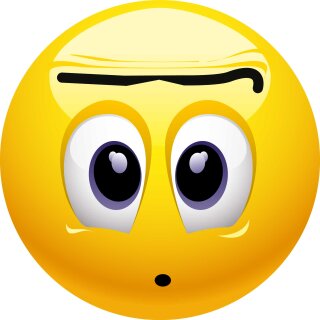 Aufkleber Emoji erstaunt mit gerunzelter Stirn 10 x 10 cm