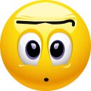 Aufkleber Emoji erstaunt mit gerunzelter Stirn 10 x 10 cm