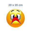Schielen und Zunge an die Nase – Lustiger Smile Aufkleber (20 x 20 cm)