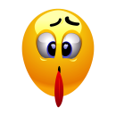 Langgezogener Smile-Aufkleber mit Zunge –...