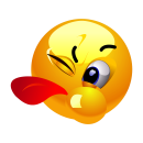 Zwinkernder Smiley-Aufkleber mit herausgestreckter Zunge...