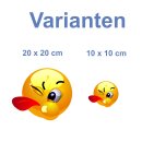Zwinkernder Smiley-Aufkleber mit herausgestreckter Zunge...