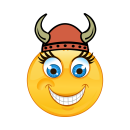 Lachen mit Wikinger Hut – Wetterfester Smile Aufkleber