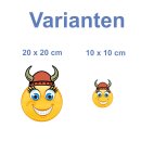 Lachen mit Wikinger Hut – Wetterfester Smile Aufkleber
