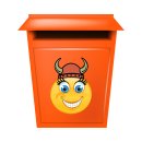 Lachen mit Wikinger Hut – Wetterfester Smile Aufkleber (20 x 20 cm)