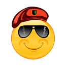 Smile Aufkleber – Lächelnd mit Hut und...