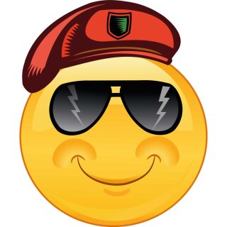 Aufkleber lachend mit Hut und Sonnenbrille wetterfest Autoaufkleber Wohnmobil für Helm 10 x 10 cm