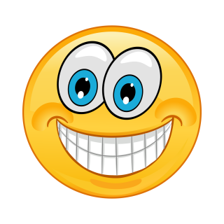 Smile Aufkleber – Lächelnd mit Zähnen, wetterfest & langlebig