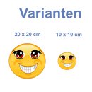 Smile Aufkleber – Lachend mit roten Augen und Wimpern