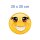 Smile Aufkleber – Lachend mit roten Augen und Wimpern (20 x 20 cm)