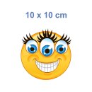Smile Aufkleber – Lachend Dreiäugig für Innen- und Außenbereich (10 x 10 cm)