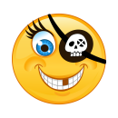 Smile Aufkleber mit Augenklappe Pirat – wetterfest...