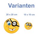 Smile Aufkleber mit Augenklappe Pirat – wetterfest & langlebig