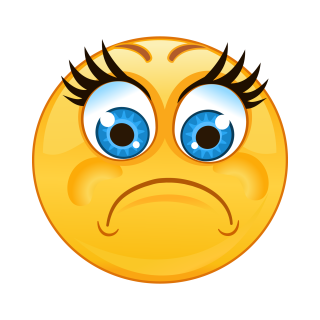 Trauriger Aufkleber mit blauen Augen – wetterfest & langlebig