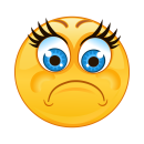 Trauriger Aufkleber mit blauen Augen – wetterfest...