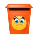 Trauriger Aufkleber mit blauen Augen – wetterfest & langlebig (20 x 20 cm)