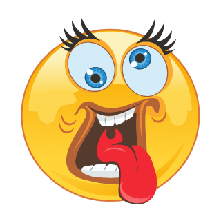 Smile Aufkleber – Mit rausgestreckter Zunge und verdrehten Augen