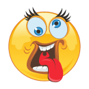 Smile Aufkleber – Mit rausgestreckter Zunge und...