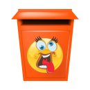 Smile Aufkleber – Mit rausgestreckter Zunge und verdrehten Augen (10 x 10 cm)