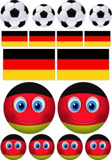 Deutschland Flagge & Fußball Aufkleber Set – wetterfestes Sticker-Set für Auto, WM & EM