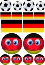 Deutschland Flagge & Fußball Aufkleber Set mit...