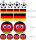 Deutschland Flagge & Fußball Aufkleber Set mit 16 Aufklebern – wetterfestes Sticker-Set für Auto, WM & EM (1 Set mit 16 Aufklebern)