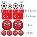 Aufkleberset Türkei Flagge Fahne Fußball selbstklebend Auto Motorrad Sticker wetterfest Autoaufkleber Wohnmobil WM EM Germany