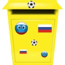 Russland Flagge & Fußball Aufkleberset – wetterfeste Sticker-Sets für Auto & mehr (1 Set mit 16 Aufklebern)