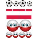 Polen Flagge & Fußball Smile Aufkleber Set...