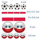 Polen Flagge & Fußball Smile Aufkleber Set – wetterfeste Sticker für Auto & mehr