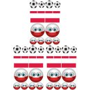 Polen Flagge & Fußball Smiley Aufkleber Set – wetterfeste Sticker für Auto & mehr (3 Sets à 16 Aufkleber)