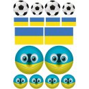 Aufkleberset Ukraine Flagge Fahne Fußball...