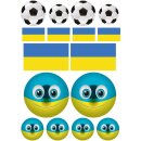 Aufkleberset Ukraine Flagge Fußball Auto Motorrad Carravan wetterfest 1 Set