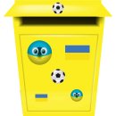 Ukraine Flagge & Fußball Aufkleberset – wetterfeste Sticker für Auto & Co. (1 Set mit 16 Aufklebern)