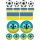 Ukraine Flagge & Fußball Aufkleberset – wetterfeste Sticker für Auto & Co. (1 Set mit 16 Aufklebern)